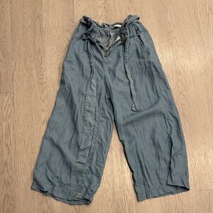 Zara Casual Blue Wide-Leg Pants